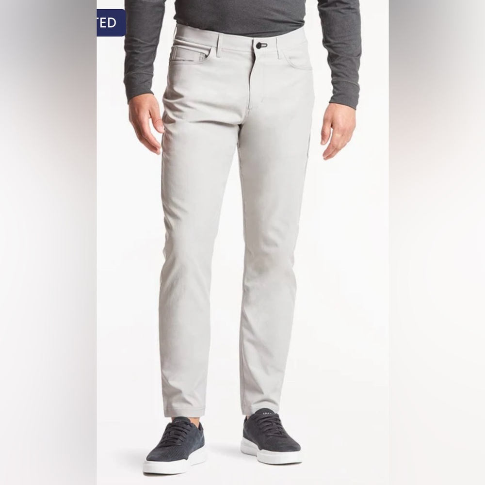 Silver Chinos with Classic Fit and Tailored Ankle